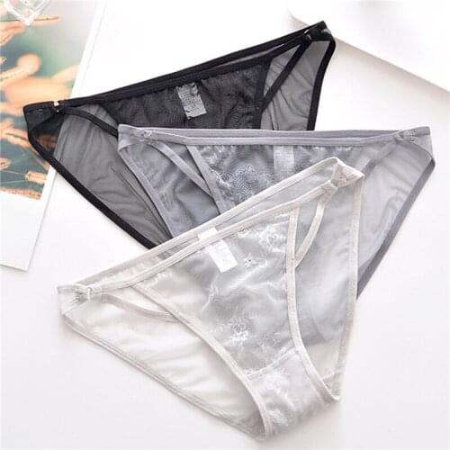 Transparent Female Panties See Through Mesh Underwear Woman Sexy Seamless Briefs Ladies Solid Thin Underwear Low Rise