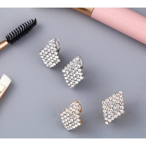 Multicolor Brass micro pave cz zircon cubic zirconia Ear clip cuff Earrings no piercing copper gold plated crystal tyh32