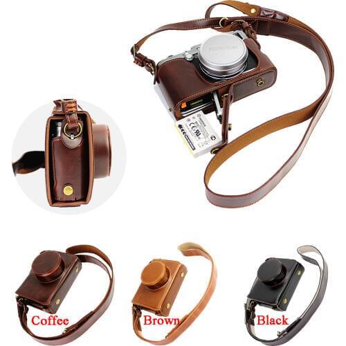 Luxury Camera Case Video Bag For Fujifilm FUJI X100 X100S X100T PU Leather Camera Bag With Strap Open battery design