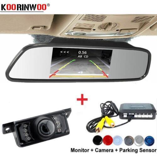 Koorinwoo Smart Car Parking System Reverse Backup 4 Radar Parkmaster Car Rear view Camera Parktronic Multicolor With Car Monitor