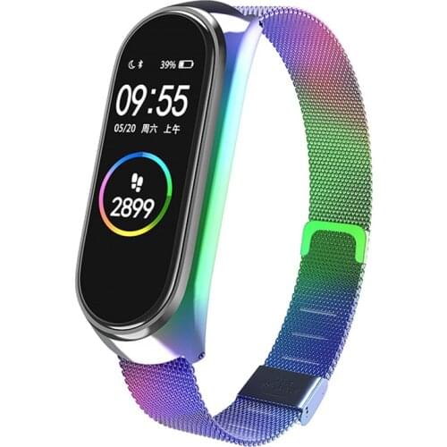 For Xiaomi Mi Band 6 Strap Screwless Metal Stainless Steel Replacement Wristband for Mi Band 5 NFC Bracelet for Miband 6 Strap