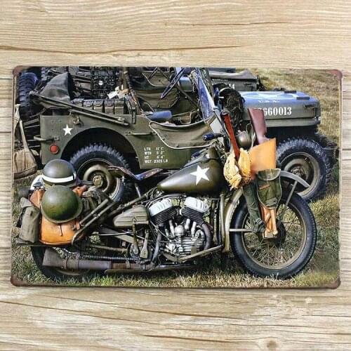 Super Sport Moto Tin Signs Art Cafe Bar Vintage Army Green Motorcycle Metal Painting Wall Plate Home Decor