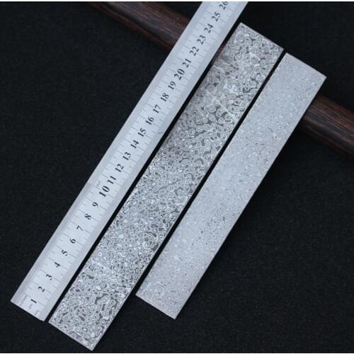 1Piece damascus steel billet Fireballs Pattern chef Knife blade blank knife making steel DIY knife blanks