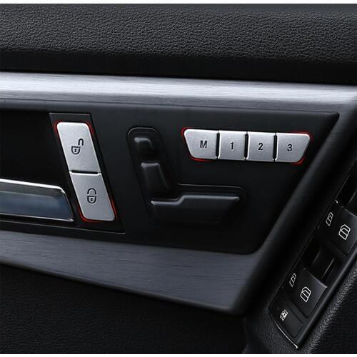 12pcs Stainless Steel Seat Memory Lock Unlock Switch Button Cover Trim for Mercedes Benz E-Class W212 GLK X204 GLE ML Class W166