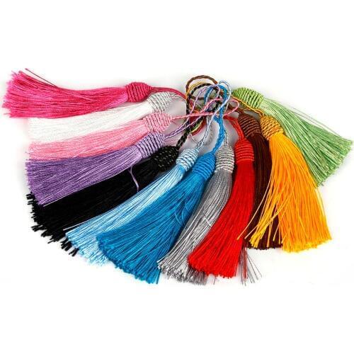 10Pcs 15cm Polyester Silk Tassel Fringe Cotton Tassels Trim For Sewing Curtains Accessories DIY Wedding Decoration