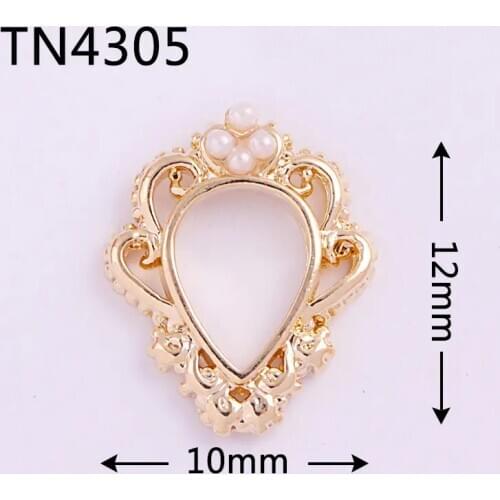 10pcs TN4305 Flower Hollow Drop Alloy pearl Nail Art Crystals Rhinestones jewelry supplies nails accessories decorations charms