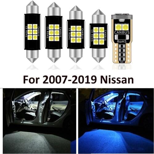 13pcs Car White Interior LED Light Bulb Package For Nissan Qashqai J10 J11 2007-2019 Map Dome License Lamp Car Light Accessories