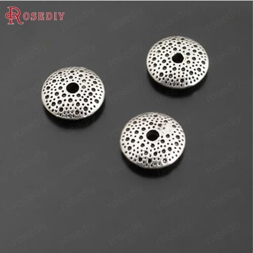 27420)50PCS 10x3MM Antique Style Zinc Alloy with Dot Wheel Separated Beads Spacer Beads Diy Jewelry Findings Accessories