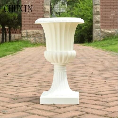 2pcs Roman Columns Upright Pillar Arches Flower Pots European Road Leading Wedding Scene Props Plastic Flower Pots Decorations