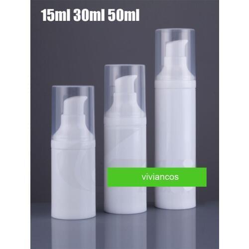 300pcs/lot Airless 15ml 30ml 50ml Epmty Vacuum Pump Toilet Vessel Cosmetic Bottle Mini Lotion Bottle Plastic Travel Bottle