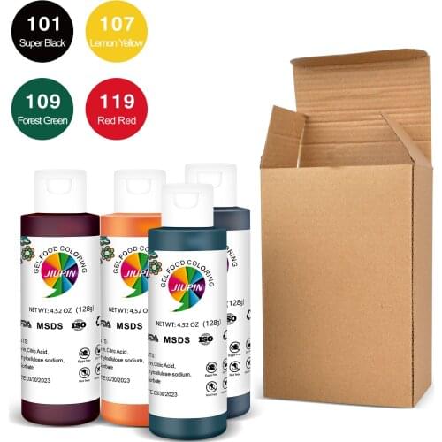 4-Colors 128g/Bottle Food Color Icing Colors Gel-Based Edible Color Pigment For Baking Cake Pastry Fondant Macaron Crean