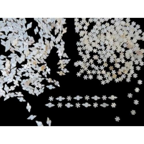 50Pcs White Inlay 12mm*6mm + 50pcs 6mm*1.8mm mother of pearl shell blanks
