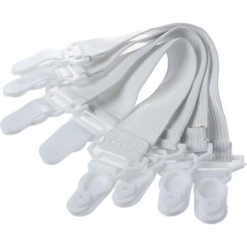 Promotion! 4 Pcs Home White Elastic Mattress Bed Sheet Grippers Clips