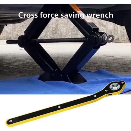 Car Labor-saving Jack Ratchet Wrench Scissor Jack Garage Tire Wheel Lug Wrench Handle Labor-saving Wrench Phillips Wrench Tool