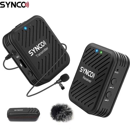 2.4G Wireless Microphone System with 1 Transmitter & 1 Receiver & 1 Lavalier Microphone 3.5mm Plug for Vlog Live Streaming