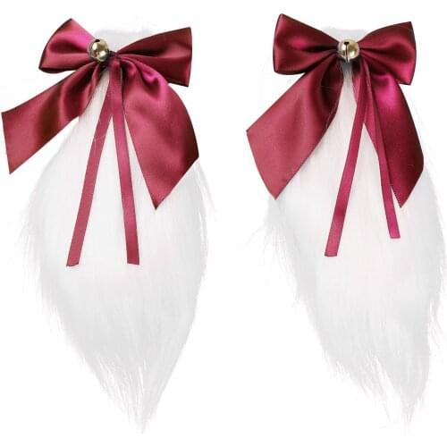 Girls Hair Accessory Cute Rabbit Plush Ears Hairpin Birthday Party Cosplay Bowknot Bell Hair Clip Kawaii Japanese Anime Headwear