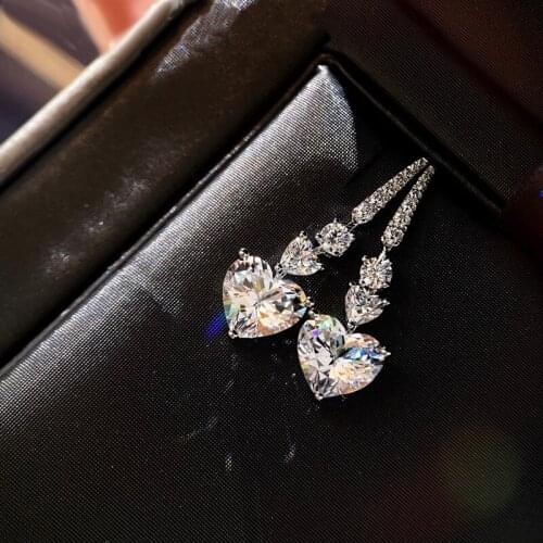 DIWENFU Real 925 Sterling Silver Natural Crystal Gemstone Wedding Earrings for Brides Bizuteria Silver 925 Jewelry Drop Earrings