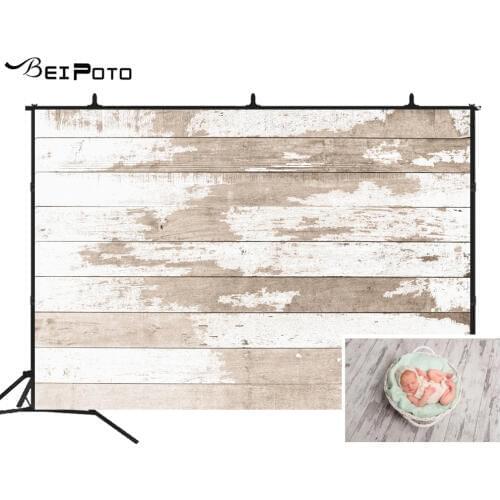 BEIPOTO Newborn Photography Backdrops vintage White wood floor background vinyl wood texture photo studio Prop photocall