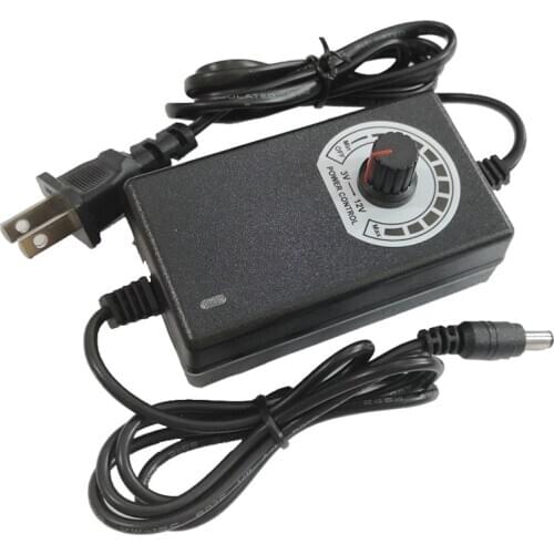 Gdstime US /EU /UK Plug AC 100V-240V to DC 3V-4V-12V 2A Adjustable Power Adapter Motor Speed Control Parts for Monitor LED Light