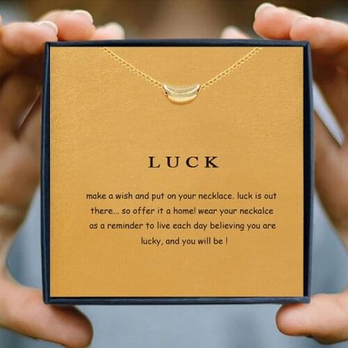 IcareU Creative Lucky Gold Seed Necklace Korean Golden Bean Alloy Clavicle Short Chain For Baby Birhday Women Gift Box Jewelry