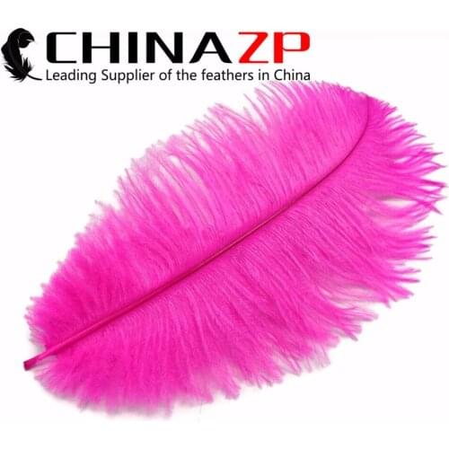 CHINAZP Factory 25-30cm (10-12") 100pcs/lot Fantastic Hot Pink Ostrich Plumage Feather for Wedding Decoration