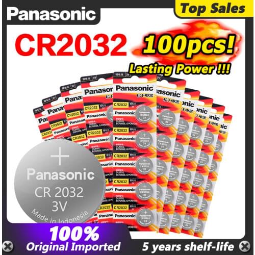 CR2032 DL2032 ECR2032 5004LC KCR2032 BR2032 Panasonic 100pcs button 3v battery control toy car lithium battery for watches