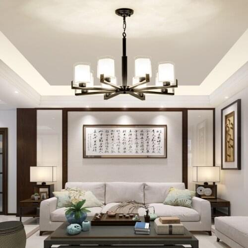 Chinese Style Chandelier Chinese Style Simple Modern New Hotel Restaurant Lamp in the Living Room Suite Model Room Zen Lamps