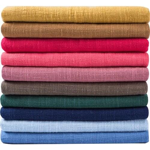 Width 53'' Summer Pure Color Chinese Style Cotton Hemp Fabric By The Half Yard For National Costume Hanfu Dress Material