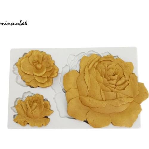 Minsunbak New Rose Silicone Fondant Mold Sugar Craft Cake Jelly Candy Chocolate Decoration Baking Tool Mould