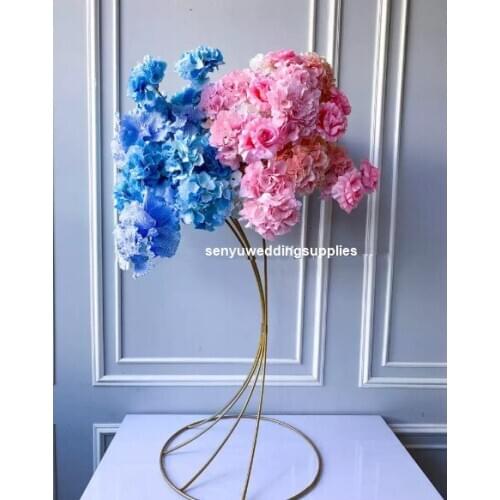 New style Artificial flowers ball Centerpiece table candlestick vase flower stand for wedding decoration senyu2394
