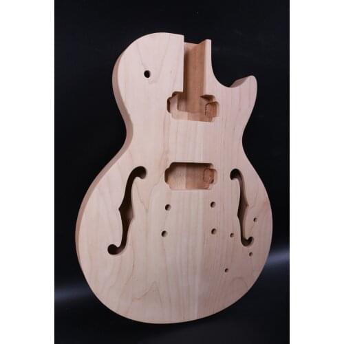 One right hand unfinished electric guitar body LP F hole mahogany made and maple top high quality