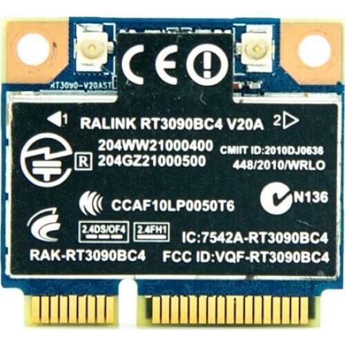 Original Wireless Card Ralink RT3090BC4 300Mbps 802.11b/g/n half Mini PCI-E WIFI Bluetooth 3.0 Combo Card for HP SPS:602992-001