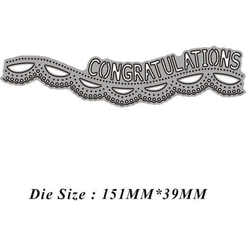 Letter Congratulations Lace 2021 Metal Cutting Dies Cut Die Mold Card Scrapbooking Paper Craft Knife Mould Blade Punch Stencils