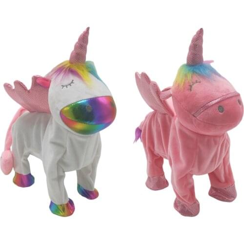 Plush Stuffed Unicorn Musical Horse Electric Walking Horse Singing Children
