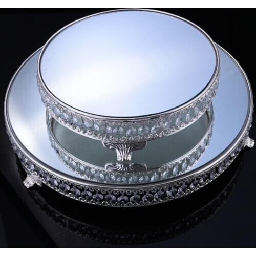 Crystal beads cake stand silver/gold plated mirror surface dessert stand 12'' wedding party table decoration baking tool