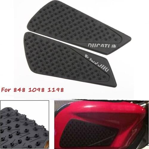 Motorcycle Anti-Heated Gas Tank Side Grip Traction Knee Protector Sticker Anti Slip Pad For Ducati 848 1098 1198