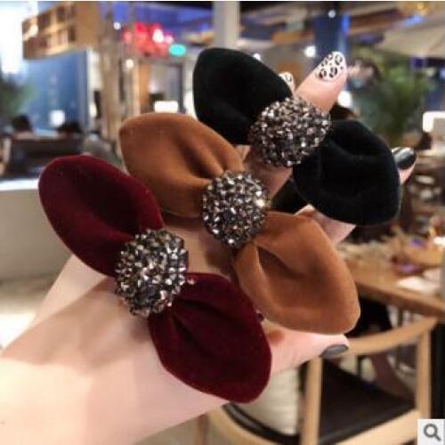 60pcs/lot DIY Simple Multi Suede Fabric Set Auger Hair Band Rabbits Ears Rubber Band Hair Styling Tools Accessories HA1334
