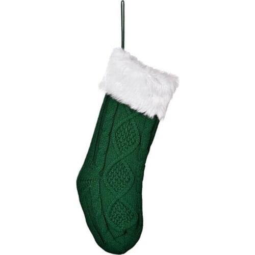 Christmas Stockings With White Edge Knitted Christmas Gift Bag New Beautiful Xmas Gifts Ornaments 55*20cm Multicoloured Knitting