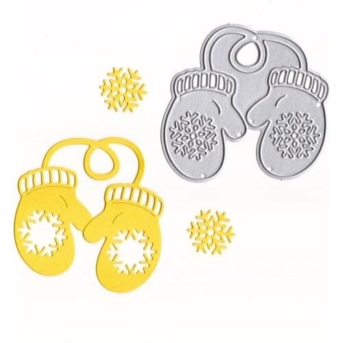 YLCD1627 Christmas Gloves Metal Cutting Dies For Scrapbooking Stencils DIY Cards Album Decoration Embossing Folder Die Cuts Tool
