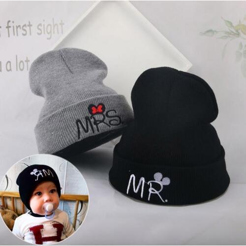 Letter Baby Autumn Winter Hats Boys Girls Knitted Warm Bonnet Cap Infant Toddler Baby Beanie Kids Children Hat Casquette Enfant