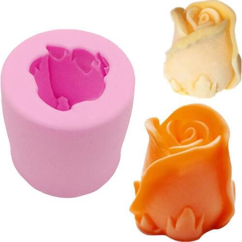 1Pcs Candle Silicone Mold 3D Rose Flower Shape Soap Silicone Mould DIY Candle Form Soap Mould Cake Decoration Supplies