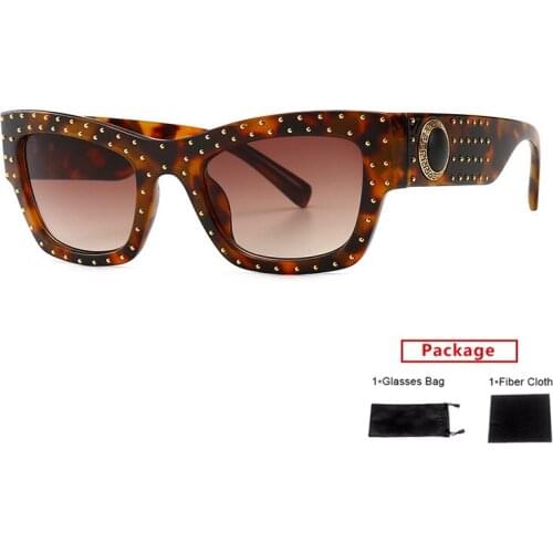 Mimiyou Rivet Cat Eye Sunglasses Women High-Grade Sun Glasses Men Cool Fashion Brand Desgin UV400 Eyeglasses Lady Shades oculos