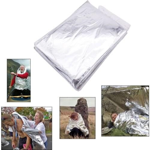 Outdoor Rescue Emergency Blanket Survive Thermal Mylar Lifesaving First Aid Kit Treatment Camp Warm Heat Dry Keep Foil Bushcraft
