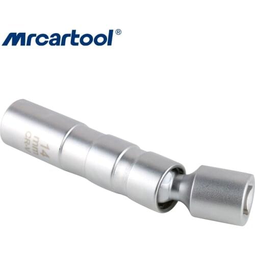 MR CARTOOL 14mm universal Slim Point Remover Wrench Spark Plug Socket Thin Wall 3/8 " Drive With Magnetic For BMW