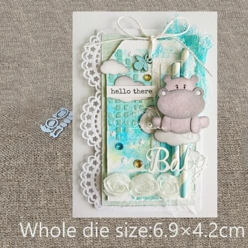 XLDesign Craft Metal Cutting Die Stencil lovely hippopotamus decoration Scrapbook Paper Card Craft Album DIY Embossing Die Cuts