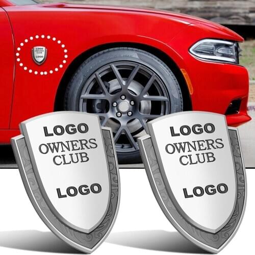 Rear Waist Fender For DODGE OWNERS CLUB Logo Sticker 3D Metal Car Tuning For Charger Challenger Journey Caliber Durango RAM SRT