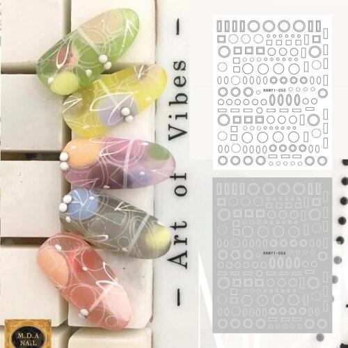 HANYI series HANYI-55-56 ROUND 3d nail art stickers decal template diy nail tool decorations