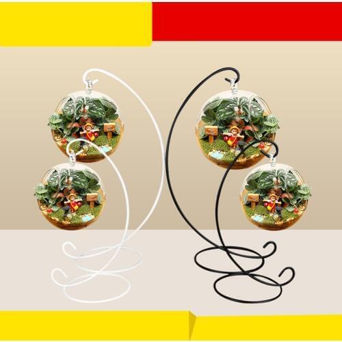 1pc Spiral Display Stand Iron Hanging Rack Holder for Hanging Terrarium Air Plant Witch Ball Glass Globe Christmas Wedding Decor