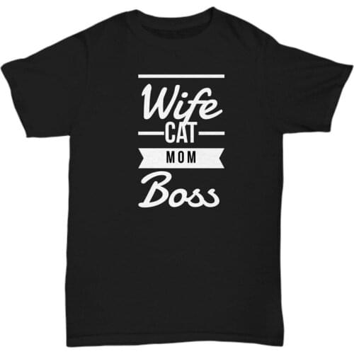 Wife Cat Mom Boss Mama Mother letter printed T-shirt Pure Cotton Plus Size O neck Tshirt Top Tees Drop Shipping y2k top