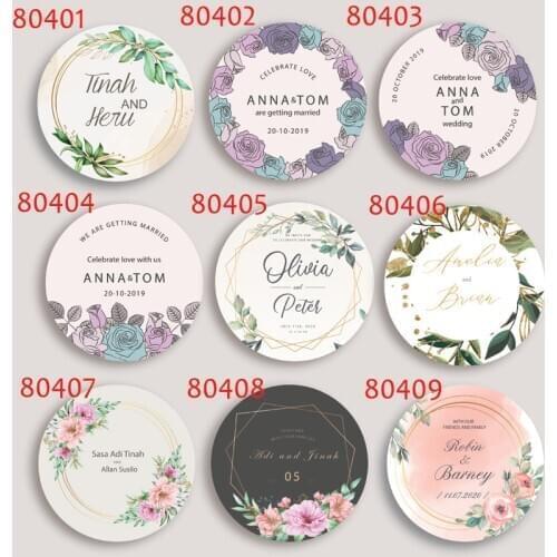100pcs custom stickers /peronalized wedding gift wrapping sticker labels paper adhesive round stationery sticker labels printing